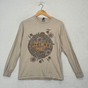 Fleetwood Mac Tan Floral Graphic Long Sleeve Shirt Small